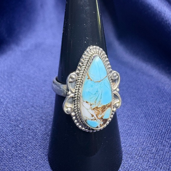 SOLD 925 Sterling Silver and Turquoise Ring - Picture 2 of 7